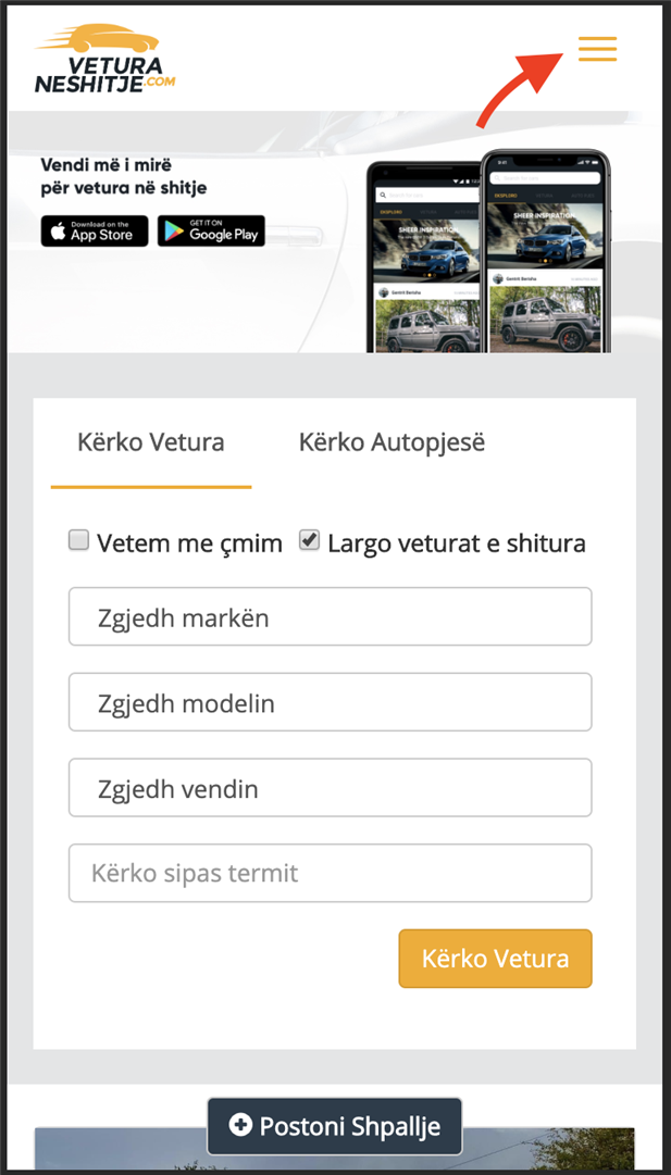 Menu Hamburger menu
