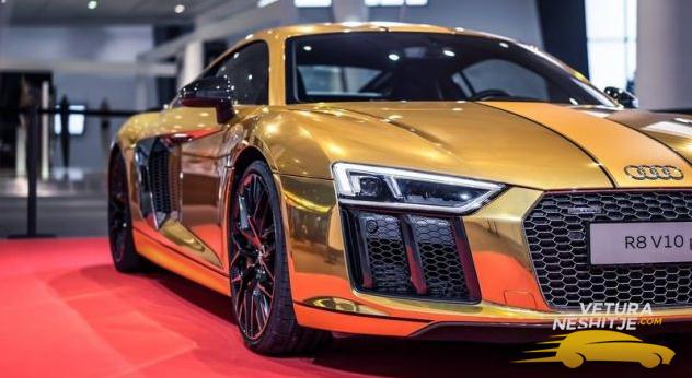Audi R8 ngjyrë ari (Foto)