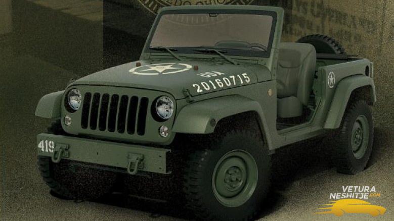 Jeep feston 75 vjetorin me automjet ushtarak