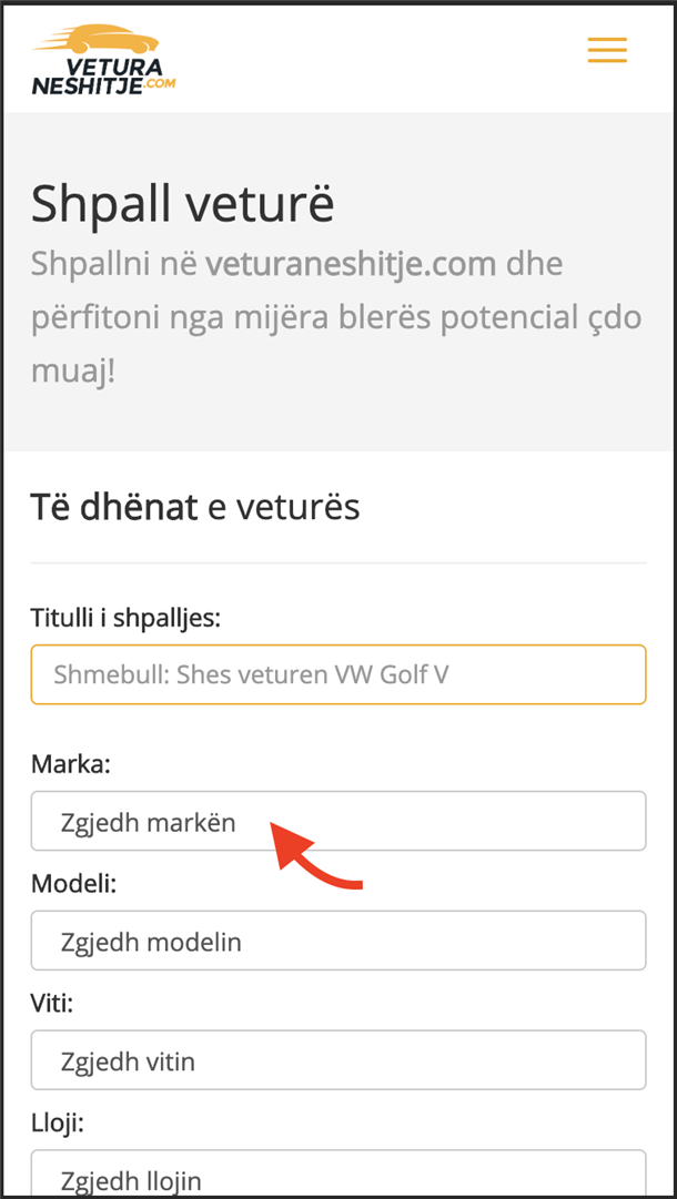 Detajet e shpalljes Detajet e shpalljes