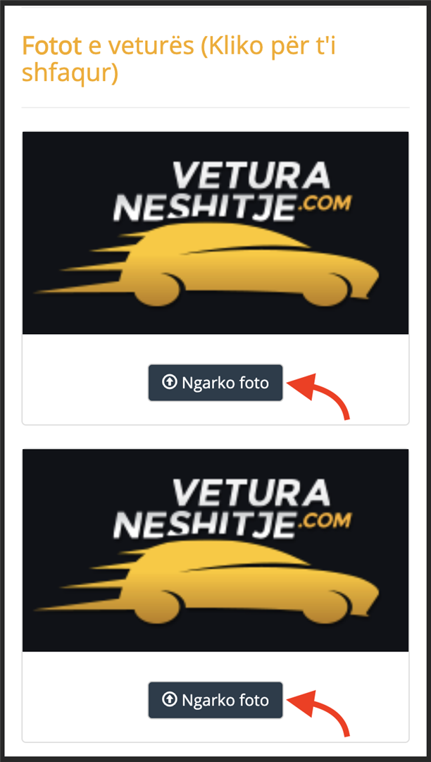 Fotot e vetures Si ti shtoni fotot e vetures