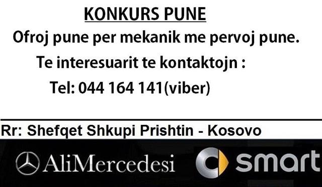 Konkurs per pune per mekanik te Ali Mercedesi